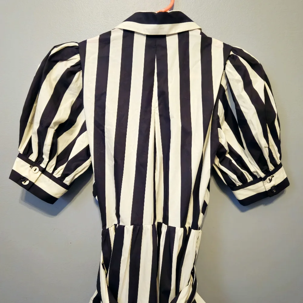 FARM Rio Black and Cream Striped Mini Dress - Picture 8 of 10